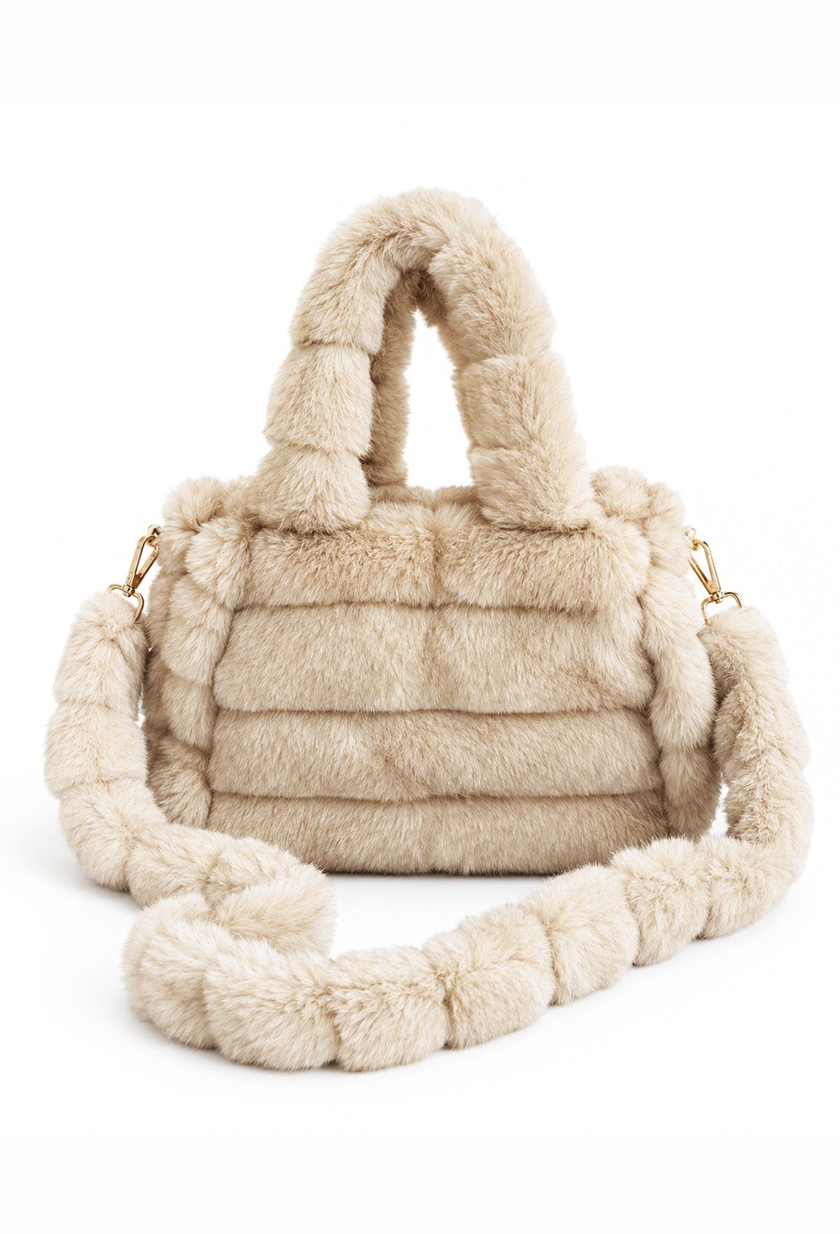 Corin Beige Faux Fur Tote Style Bag view 4